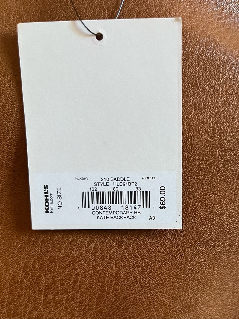LC Lauren Conrad Brown Faux Leather Heart Charm Backpack - Picture 5 of 10